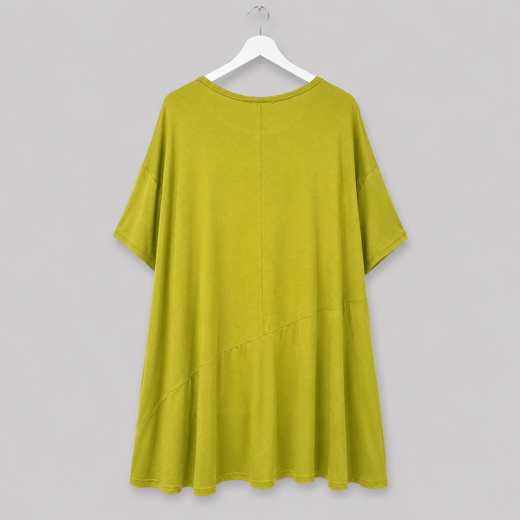 Longshirt in Limettengrün - fließend & figurschmeichelnd Gr. 50-54