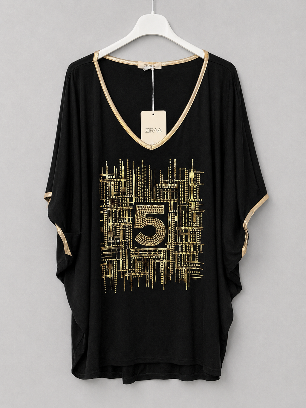 Glitzer-Shirt mit Strass. - Eleganz trifft  Glamour  | Gr. 42 - 46