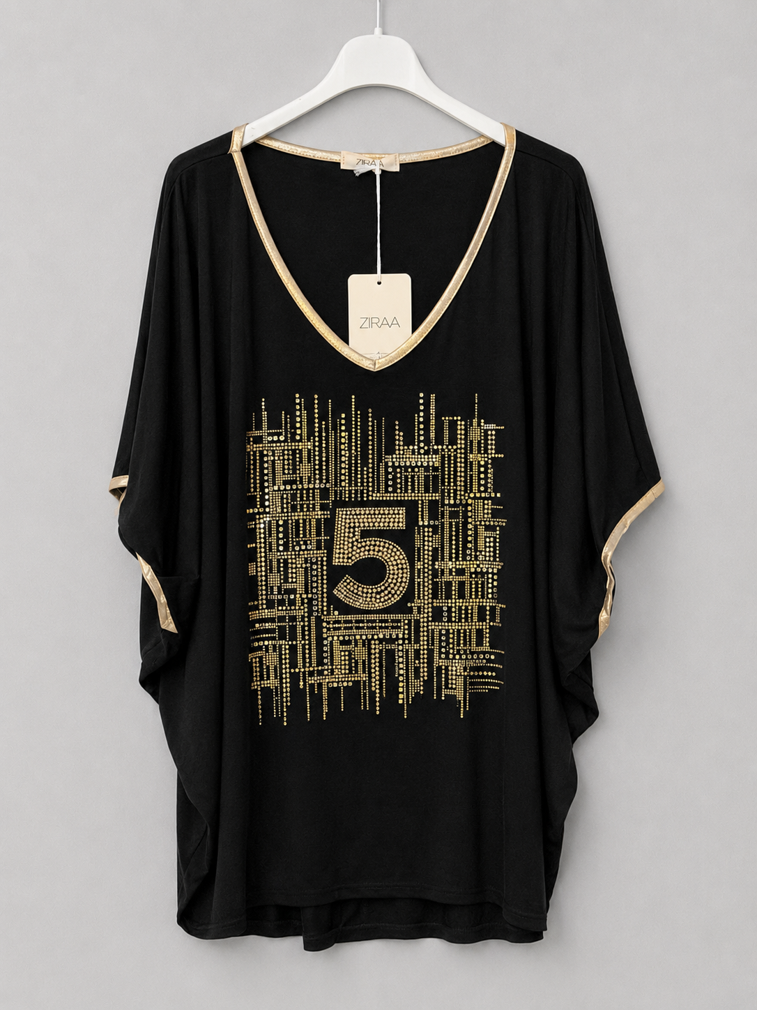 Glitzer-Shirt mit Strass. - Eleganz trifft  Glamour  | Gr. 42 - 46