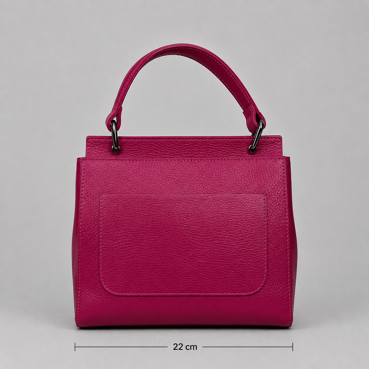 Italienische Echtleder-Handtasche in Fuchsia - zeitlos & elegant