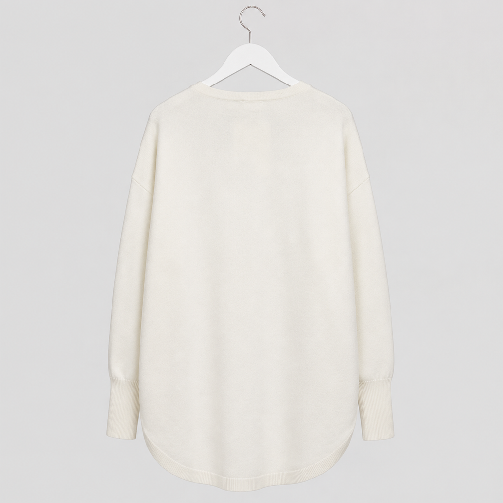 Oversize-Pullover mit funkelndem Wellenmuster - Schwarz-Offweiß-Gr. 42-52