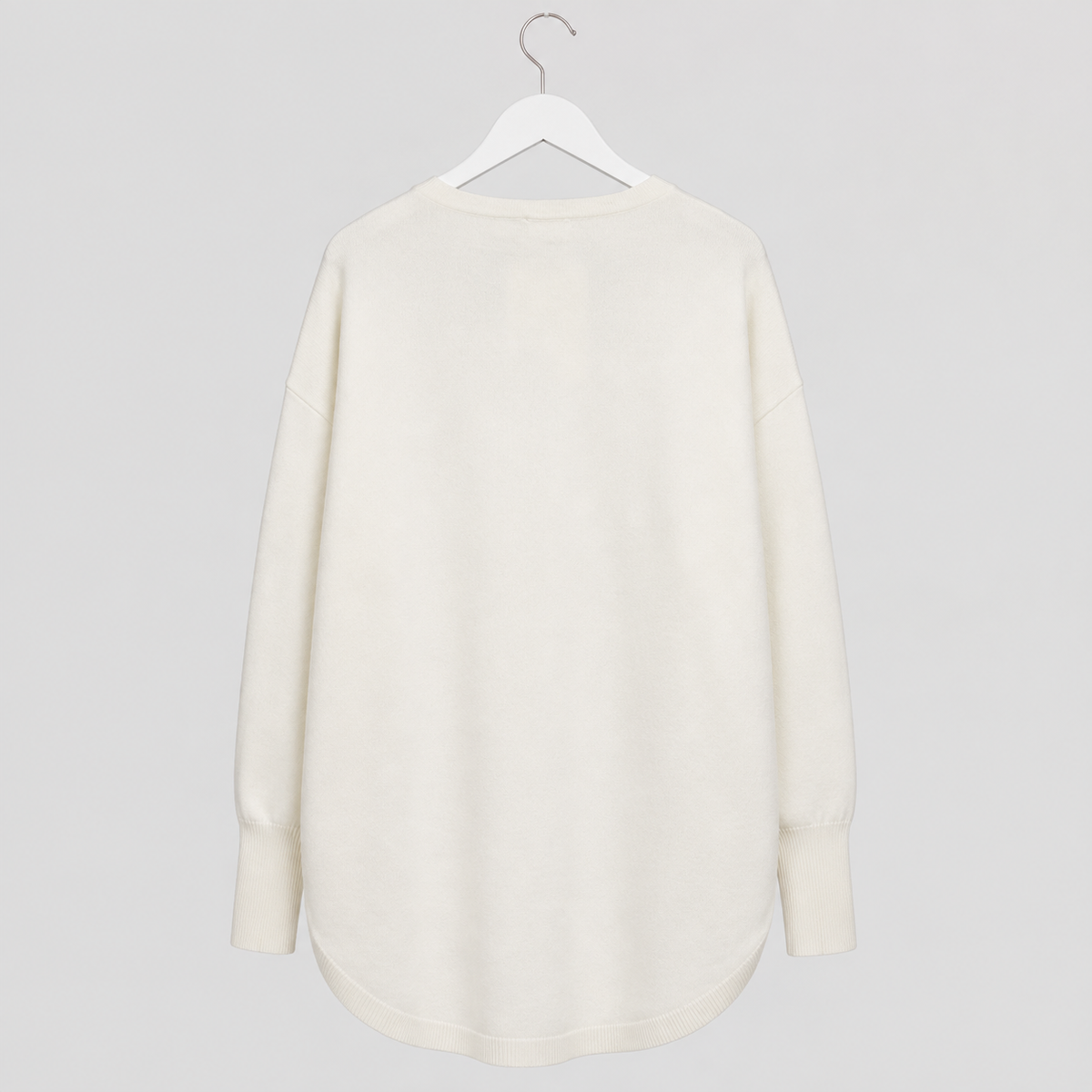 Oversize-Pullover mit funkelndem Wellenmuster - Schwarz-Offweiß-Gr. 42-52