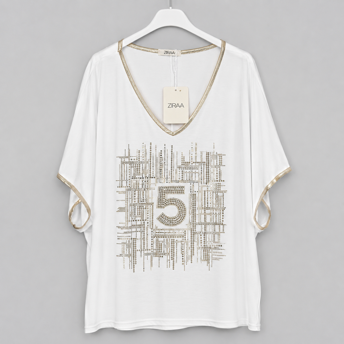 Glitzer-Shirt mit Strass - Eleganz trifft Glamour  Gr. 42-46