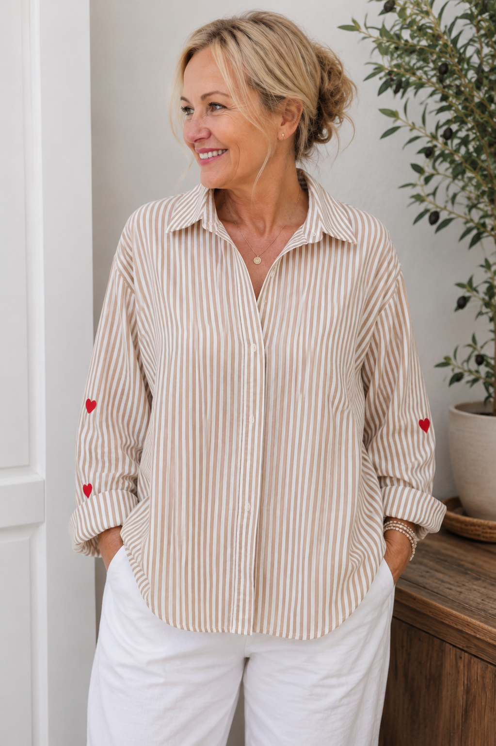 Gestreifte Bluse "Hello Sunshine" | Gr. 38-44 | Made in Italy