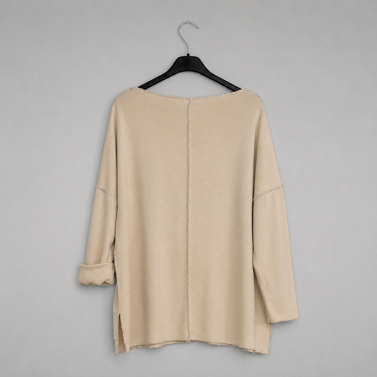 Shirt mit U-Boot-Ausschnitt | Gr. 40-44 | Creme