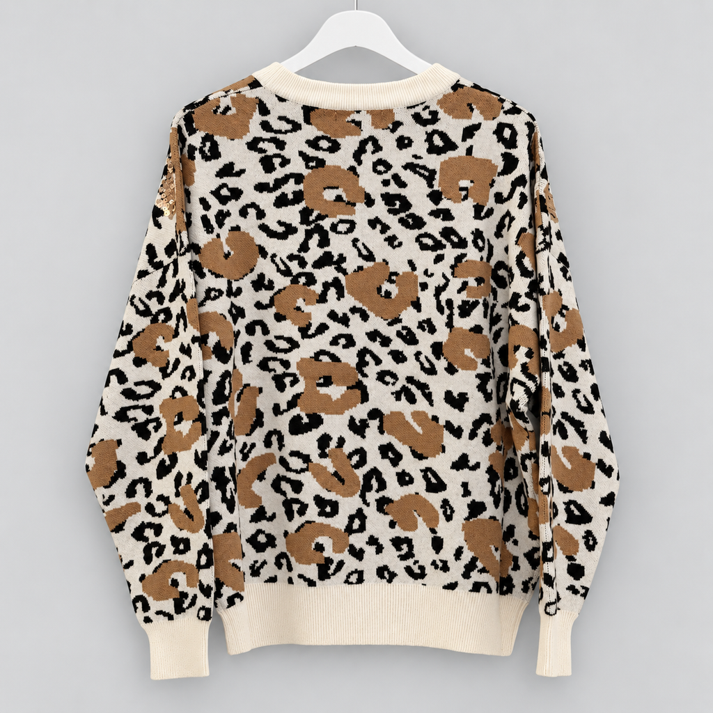 Damen Leo-Pullover mit Glitzerdetails in verschiedenen Varianten  | Gr.  40-44