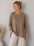 Shirt 3/4 - Arm | Gr. 38 - 44 | Taupe | Made in Italy