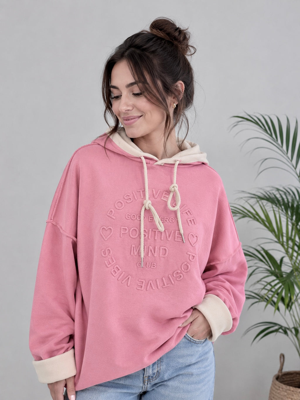 Zwillingsherz Doubleface Hoodie  "Positive Mind"