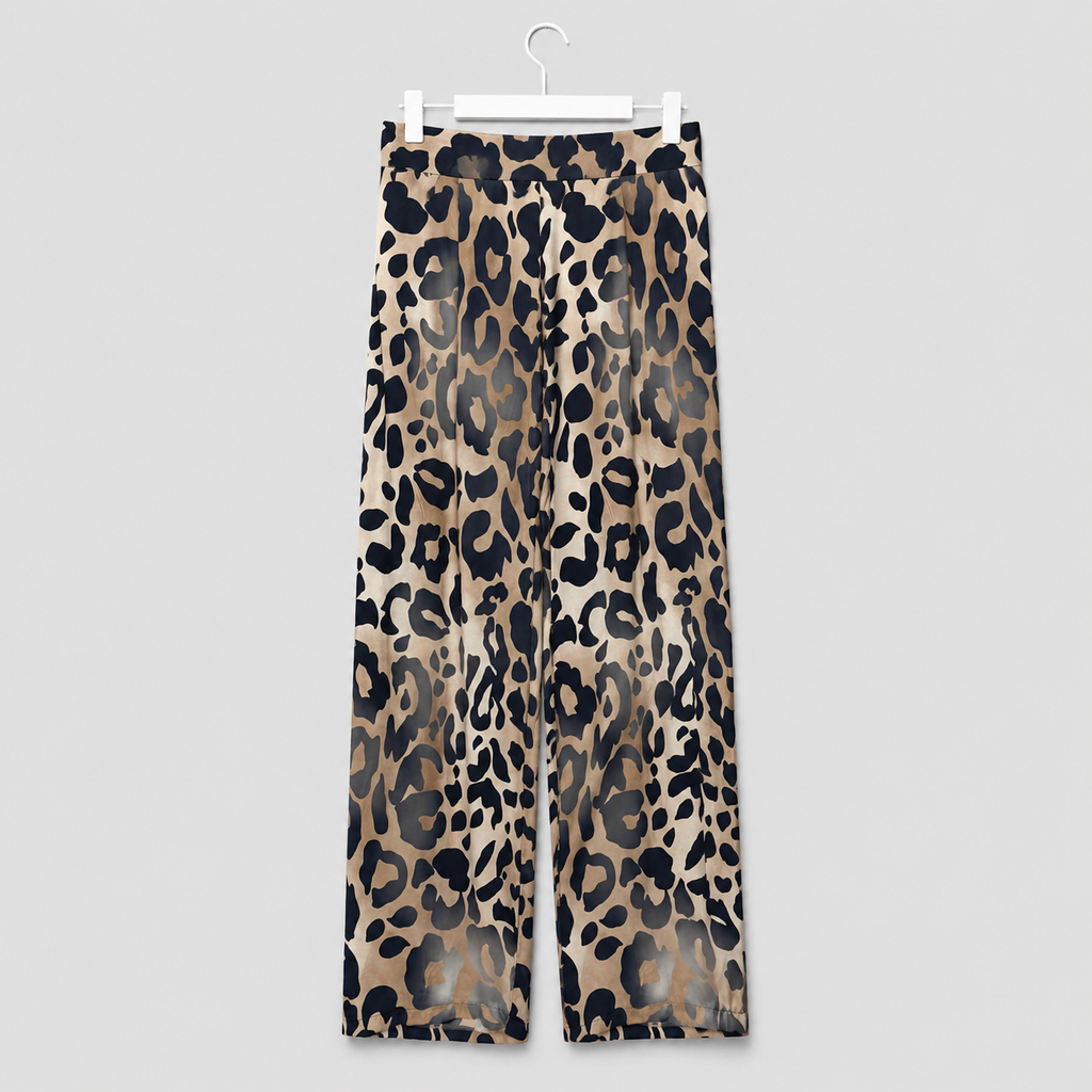 Weite Viskosehose im Animalprint Gr. 38-42