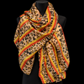 Leo trifft Farbe - Tuch mit Orange und gelb  80 x 180 cm
