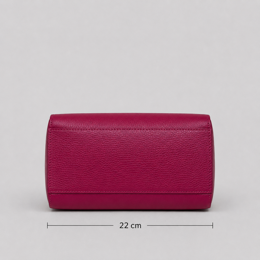 Italienische Echtleder-Handtasche in Fuchsia - zeitlos & elegant