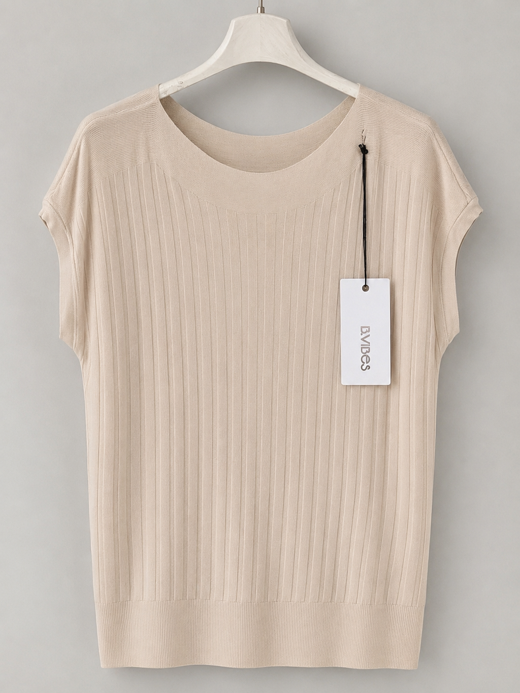 Feinstrick-Top in Creme | Gr. 38 - 42  Beige | Made in Italy