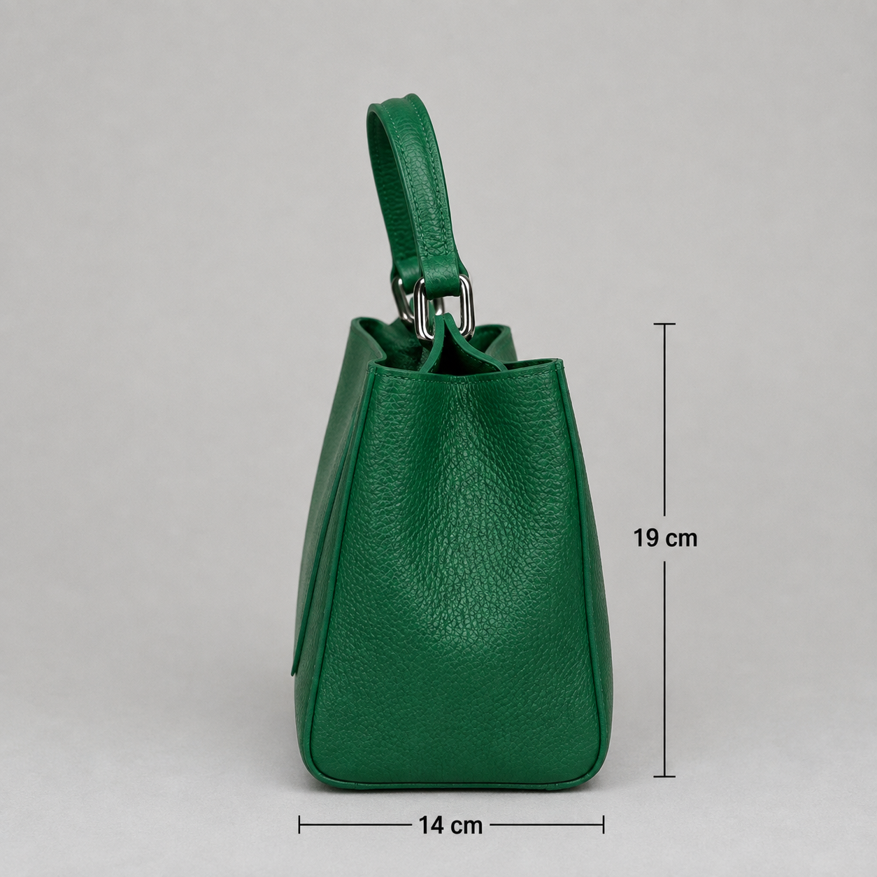 Italienische Echtleder-Handtasche in Grün - zeitlos & elegant