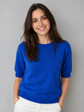 V Milano Italy | Feinstrickpullover in Royalblau | Größe M/L