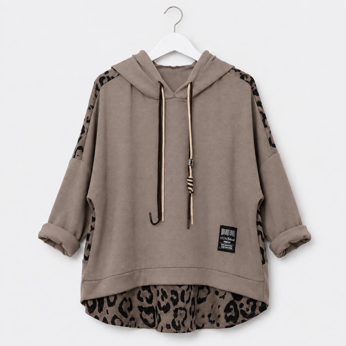 Oversize-Hoodie in verschiedenen Farben mit Leo-Einsätzen | Gr. 40-46