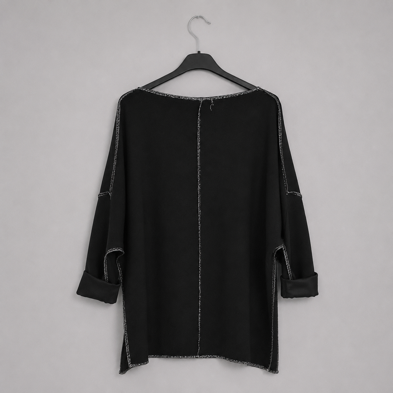 Shirt mit U-Boot-Ausschnitt | Gr. 38-42 | Schwarz