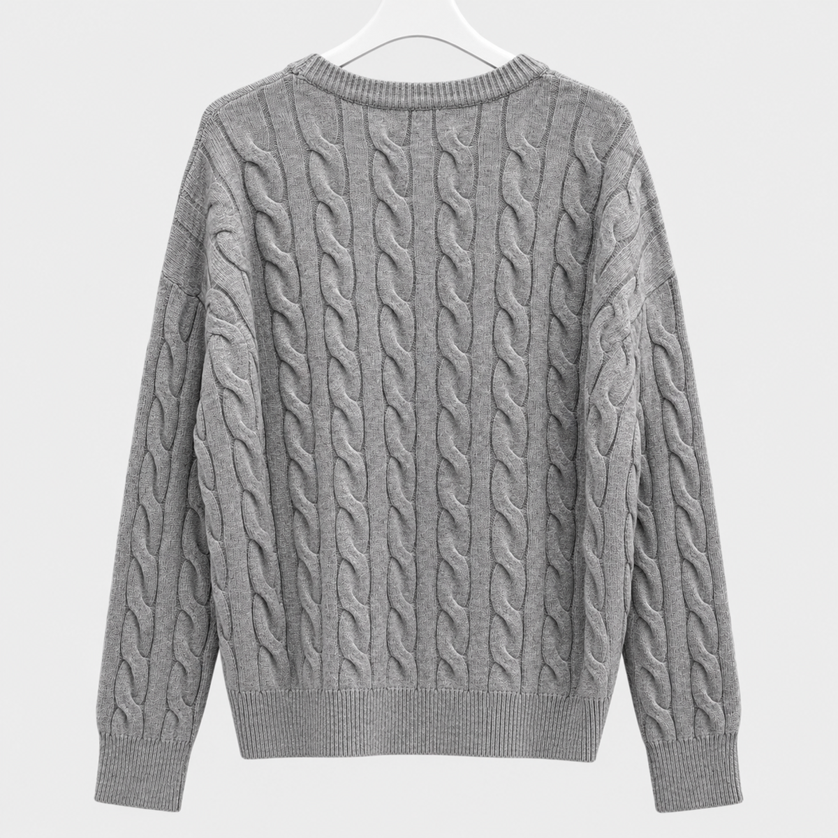 Pullover mit Herzstickerei in Grau Gr. 40-42
