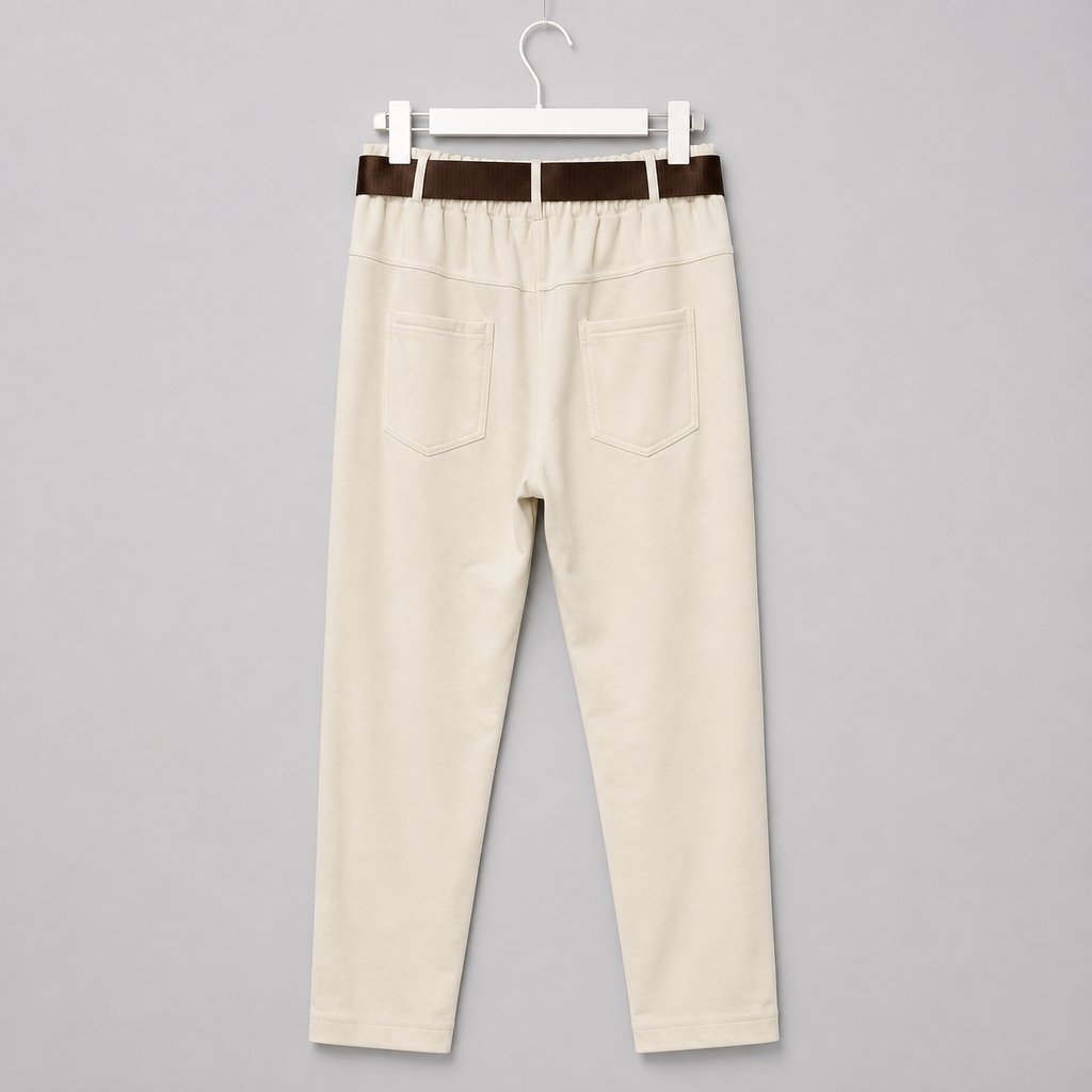 Sommerhose mit braunem Gürtel in mehreren Farben Gr. 38-40