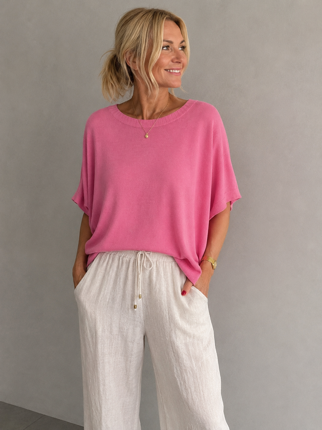 Strickpulli - zeitlos & vielseitig | Gr. 38-44 Pink | Made in Italy