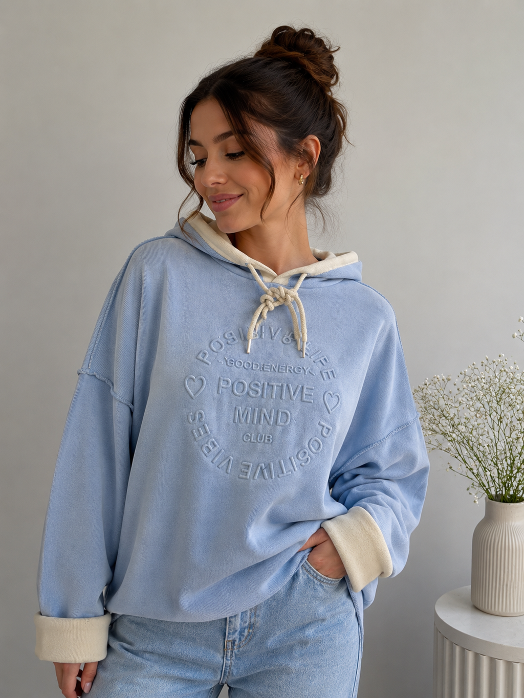 Zwillingsherz Doubleface Hoodie   "Positive Mind"