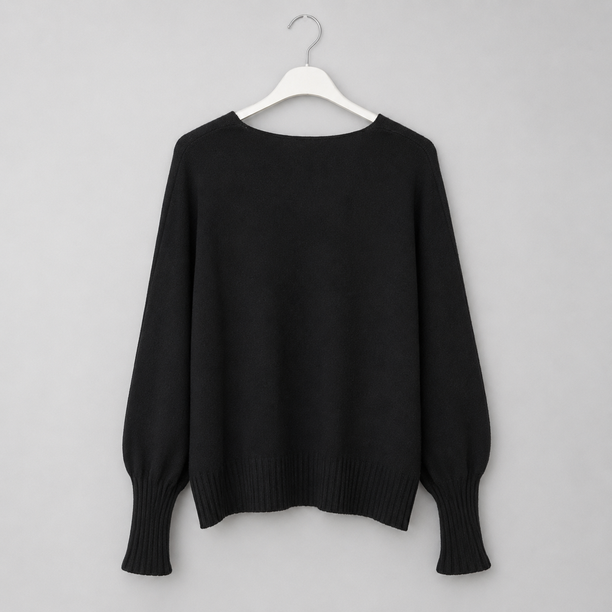 Strickpullover mit V-Ausschnitt | Gr. 38-44 | Schwarz