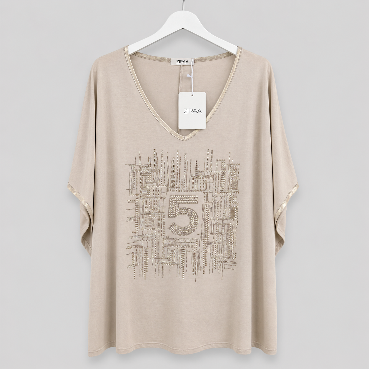 Glitzer-Shirt mit Strass - Eleganz trifft Glamour Gr. 42-46