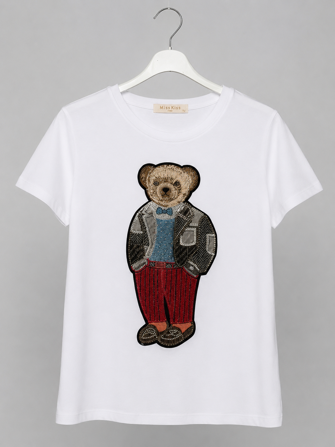 T-Shirt mit Gutelaunebär | Gr. 38-40. | Made in Italy