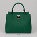 Italienische Echtleder-Handtasche in Grün - zeitlos & elegant