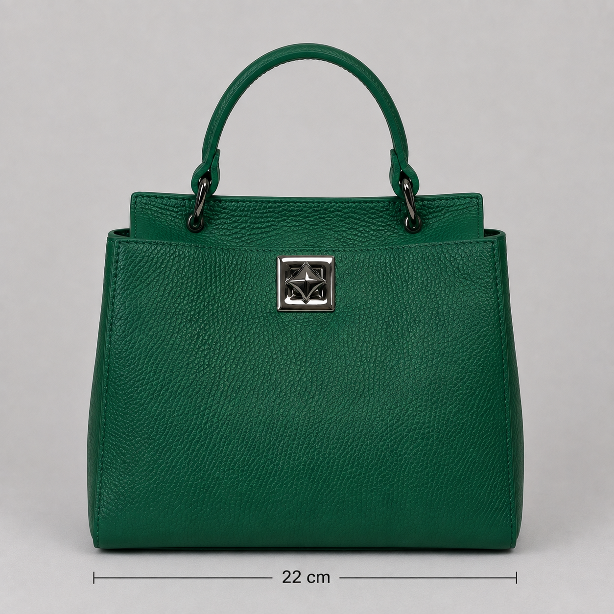 Italienische Echtleder-Handtasche in Grün - zeitlos & elegant