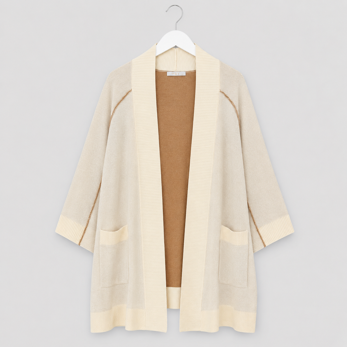 Cardigan in Creme - lässig, weich & vielseitig Gr. 40-48