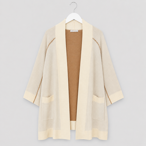 Cardigan in Creme - lässig, weich & vielseitig Gr. 40-48