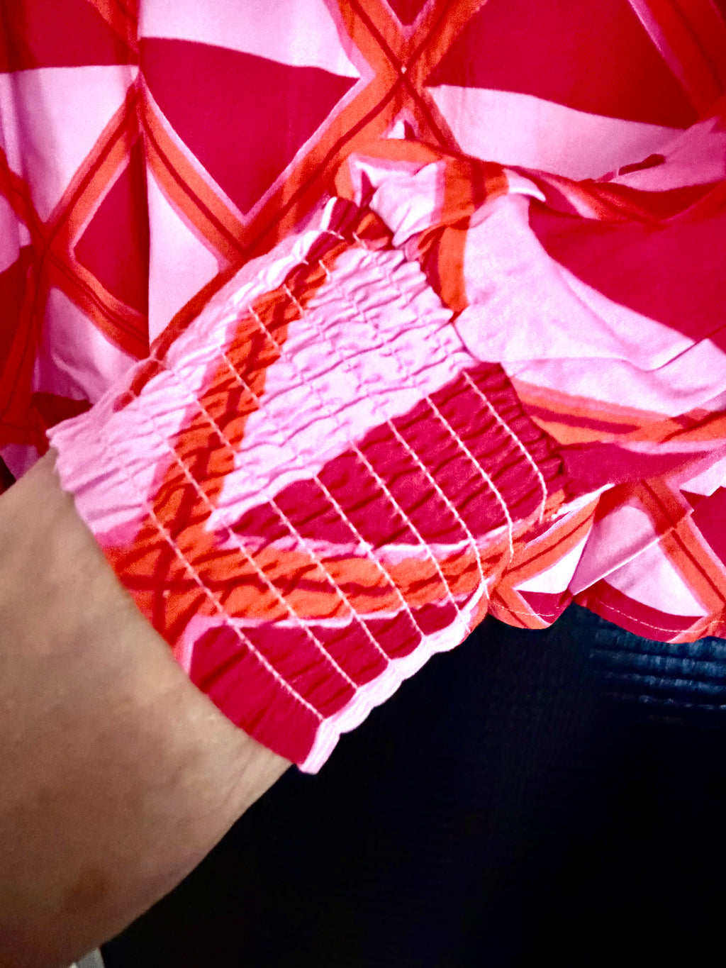 Aniston Casual Sommerbluse -Pink & Rot , 100 % Viskose Gr. 38