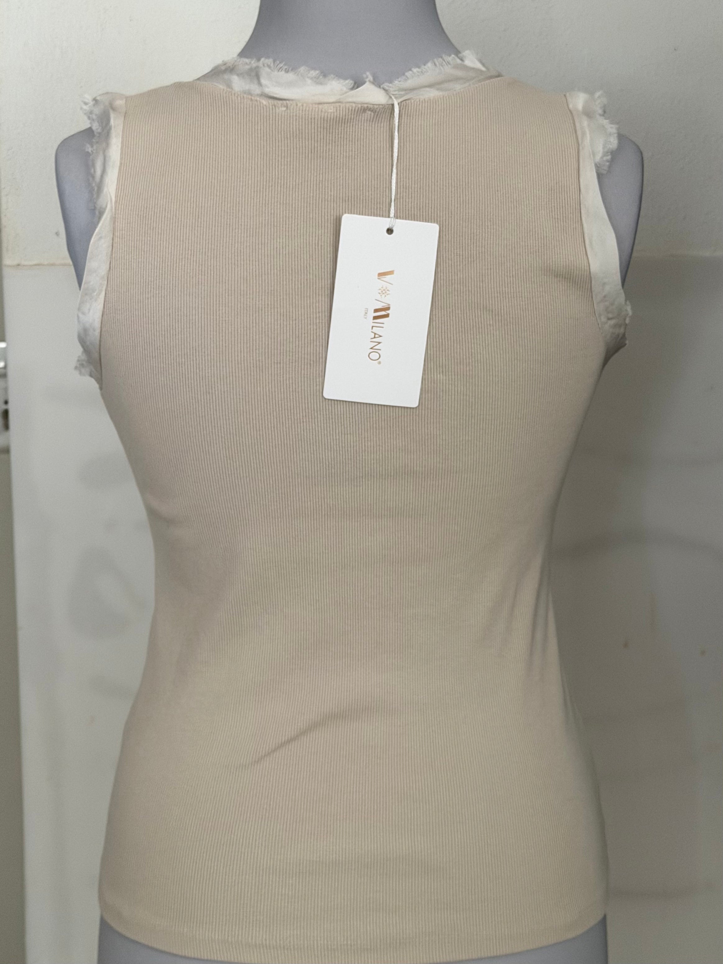 Feines Ripp-Top in Creme |  zeitlos & vielseitig kombinierbar | Gr. 36/38