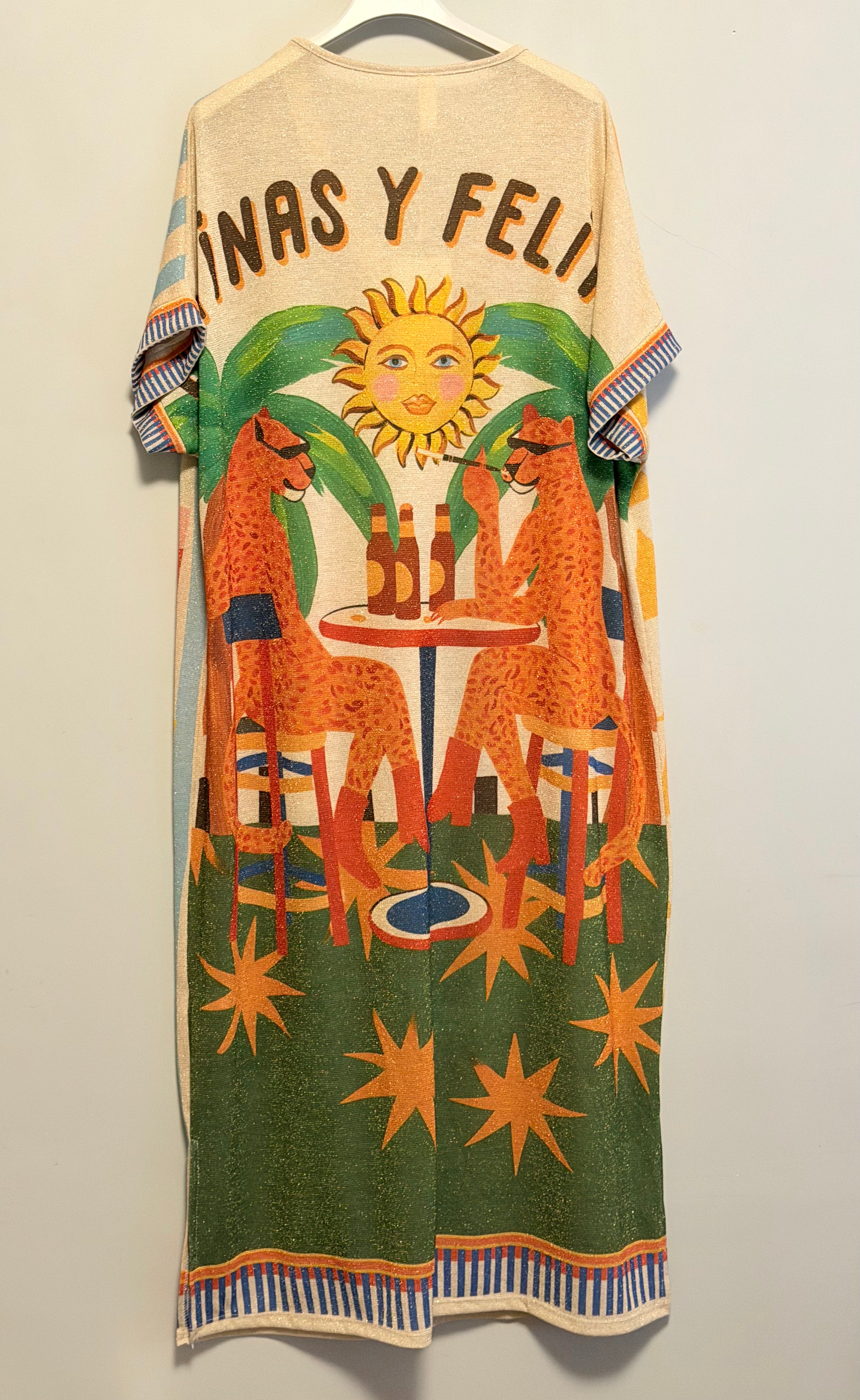 Farbenfrohes Sommerkleid mit Papageien-Print | Gr. 40-44 | Made in Italy
