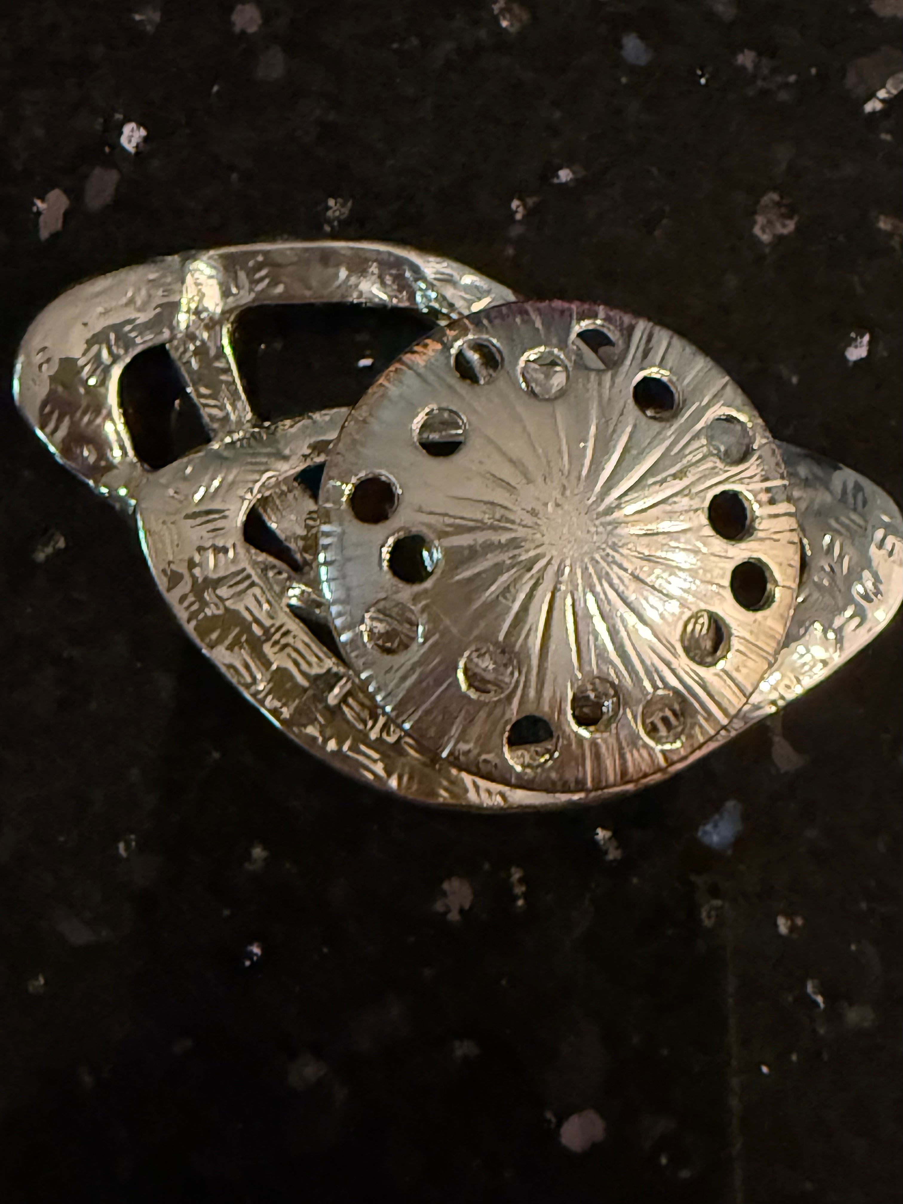 Magnetbrosche Storch Gold-Silber