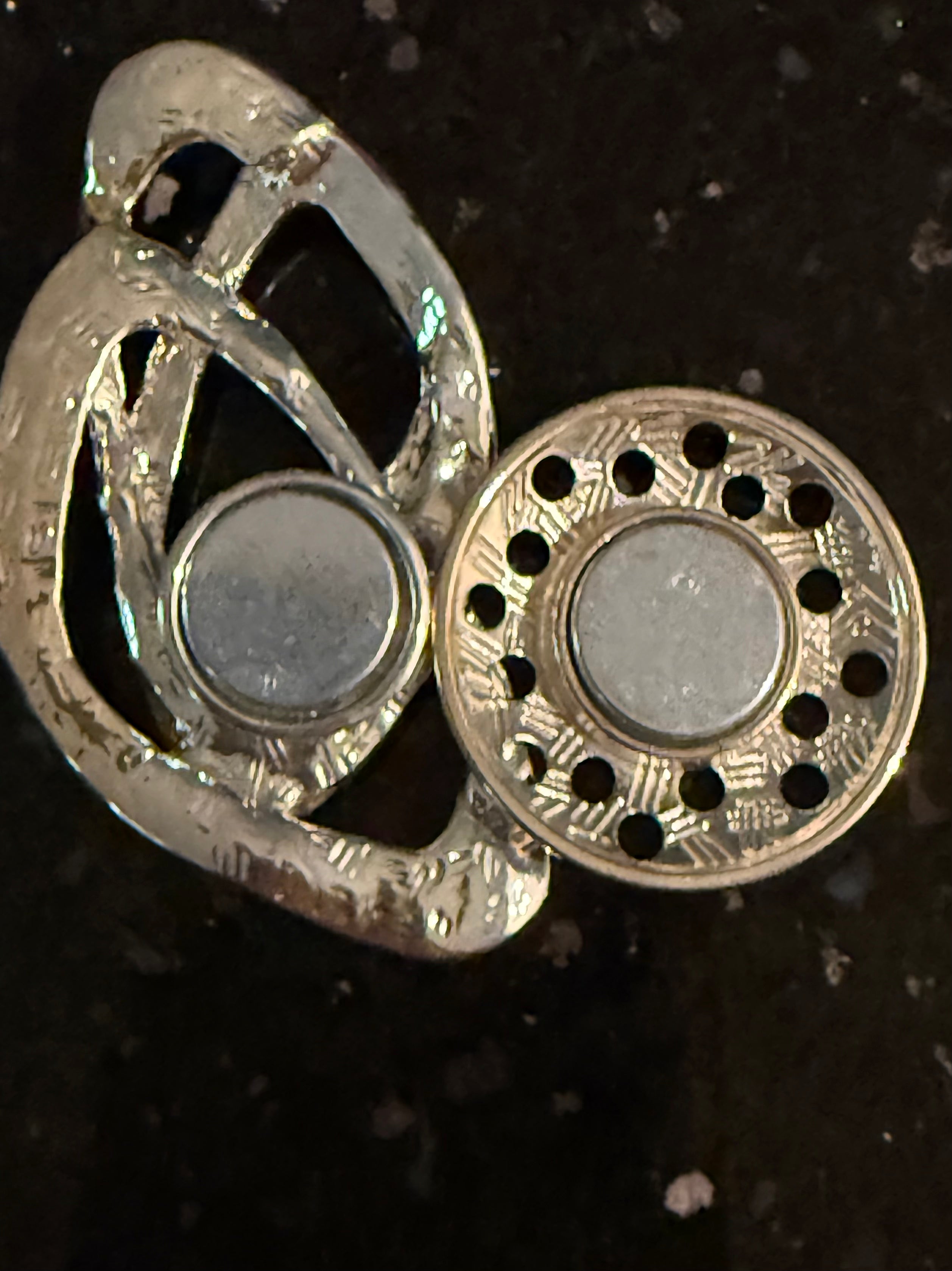 Magnetbrosche Storch Gold-Silber