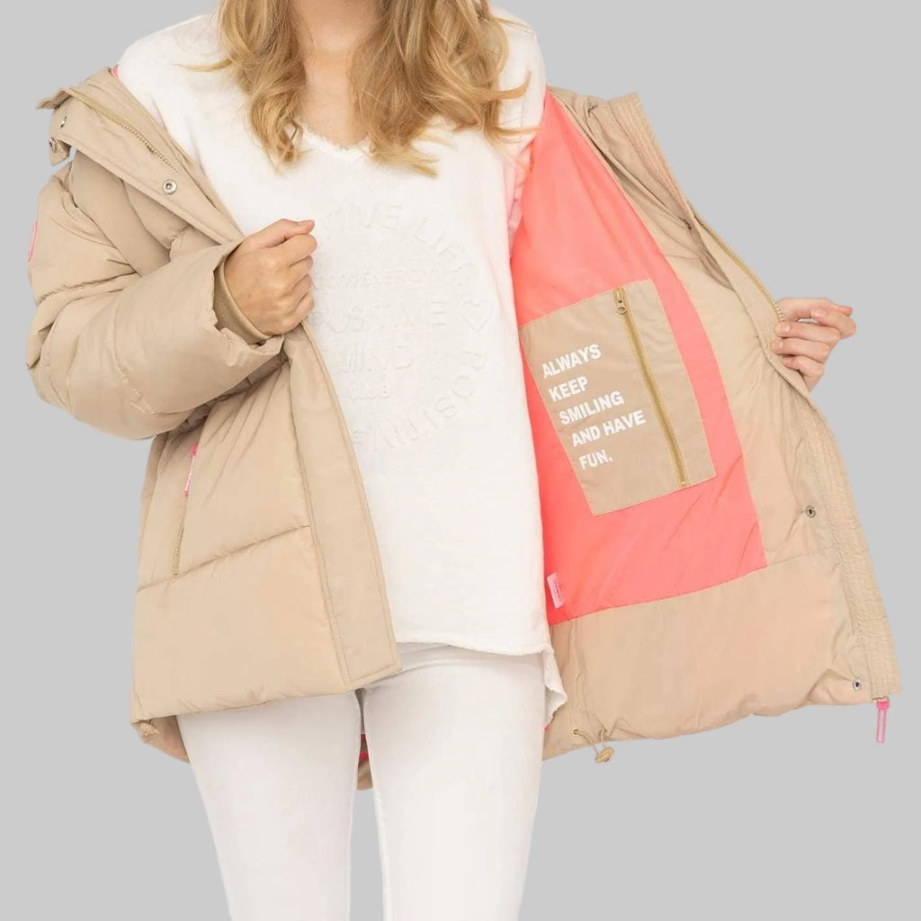 Steppjacke Zwillingsherz Beige