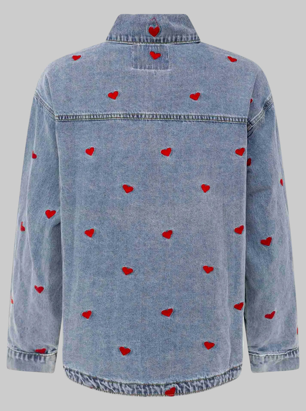 Zwillingsherz Jeanshemd "Herzen AOP": Blau / S/M