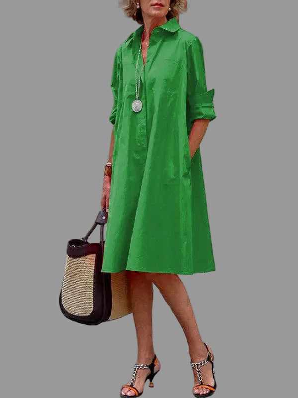 Hemdblusenkleid in Grün | zeitlos & vielseitig | Gr. XL