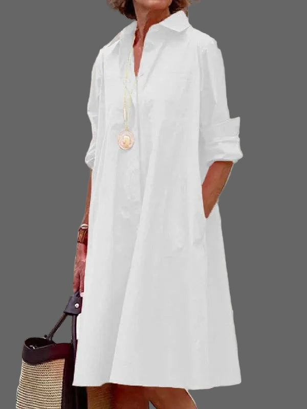 Hemdblusenkleid in Weiß | zeitlos & vielseitig